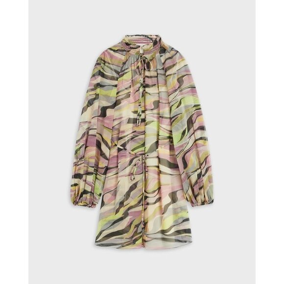 TED BAKER ZEENAA Blouson Sleeve Sheer Mini Dress - Picture 7 of 10